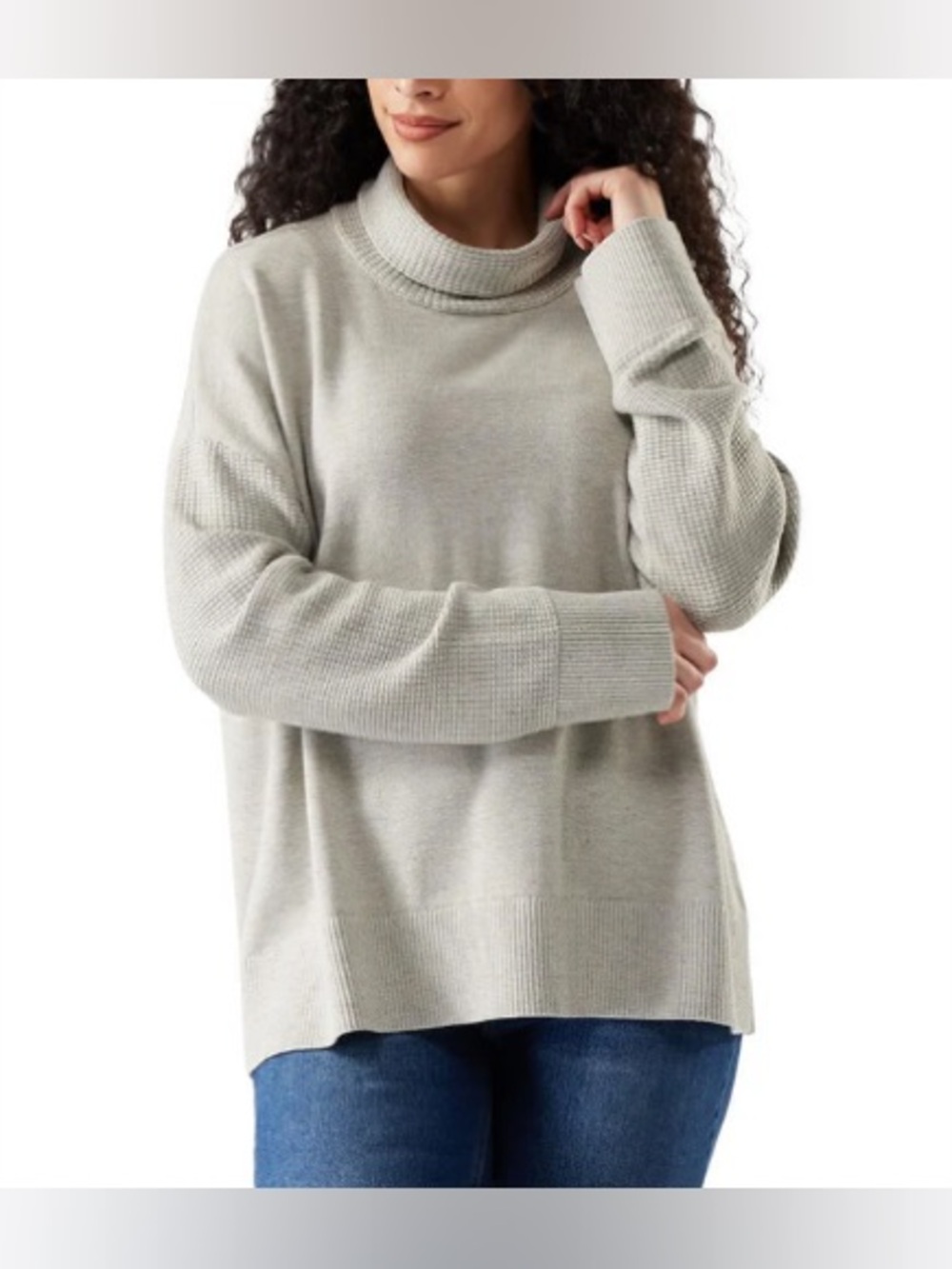 🩶 Smartwool Edgewood Cowl Neck Merino Wool Sweater Gray Large